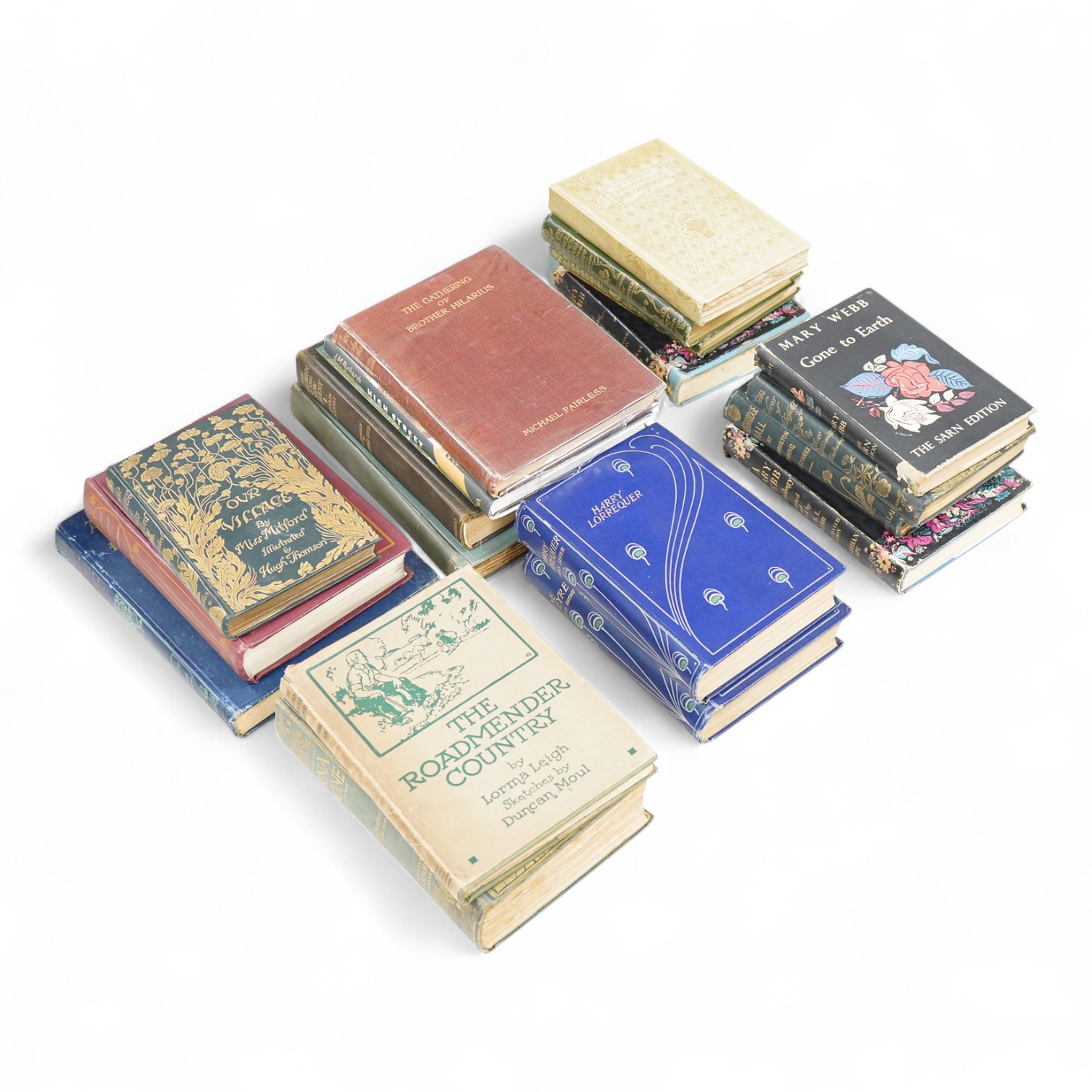 Mitford, Mary Russell - Our Village ... many illus. (by Hugh Thomson). 1st edition thus. original gilt pictorial cloth, cr.8vo. 1893; Bronte, Charlotte - Jane Eyre. illus. (by John H. Bacon); publisher's decorated cloth